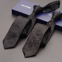 Gravata de casamento em seda masculina, alta qualidade, 6cm, gravata de pescoço, design, marca, preto, azul, formal, com caixa de presente, novo, 2019 2024 - compre barato