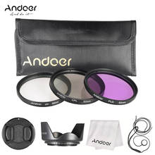 Andoer-Kit de filtros para lentes UV + CPL + filtro FLD para objetivo + bolsa de transporte de nailon + tapa de lente + soporte de tapa + capucha + paño de limpieza, 52mm 2024 - compra barato