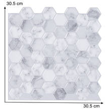 Adesivo de parede hexagonal, efeito 3d, auto-adesivo, à prova d'água, descasca e vara, respingo da cozinha, fácil de instalar 2024 - compre barato