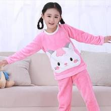 Pijama infantil grosso, roupa de dormir de flanela para meninos e meninas, inverno 2024 - compre barato