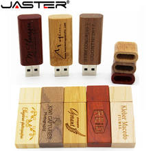 JASTER-memoria usb de madera de bambú, pendrive de 8gb, 16gb, 32GB, 64GB, regalo de boda, 1 unidad, logotipo gratis 2024 - compra barato