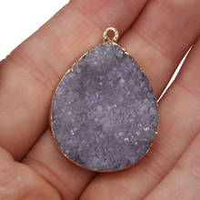 Natural Druzy Agates Pendants Charms Stone Water Drop Shape Pendants DIY for Necklace or Jewelry Making Size 25x35mm 2024 - buy cheap