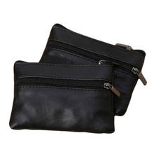 Monederos Unisex de cuero suave para llaves, Cartera de regalo, Mini monedero negro de moda 2024 - compra barato