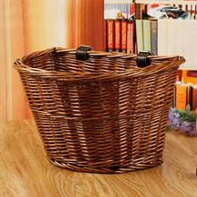 Wicker Hand Woven Bicycle Front Handlebar Basket Bike Cargo Storage Container Handlebar Basket Bike Cargo Storage Container 2024 - buy cheap