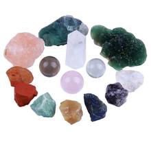 yaye 14pcs Natural Chakra Rough Stones Set and Reiki Healing Crystal Gemstones Crystals Therapy Kit Gift 2019 New Arrival 2024 - buy cheap