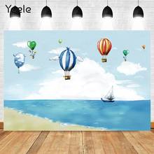 Yeele pintura mar balão de ar quente, nuvem para barco, cenário fotográfico, fotochamada, zona de fotografia, fundo de vinil 2024 - compre barato