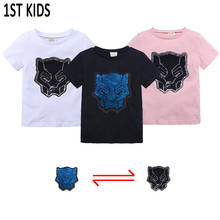 Kids Cartoon Sequin T Shirts 2019 Summer Short Sleeve Cotton Tshirt Toddler Children Tops for Baby Girls Boys Clothing DBT103 2024 - buy cheap