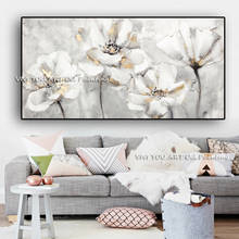 2020 Modern Abstract White Flower 100% Handamde Oil Painting On Canvas Big Size Wall Art Picture Living Room Painting Decor 2024 - buy cheap