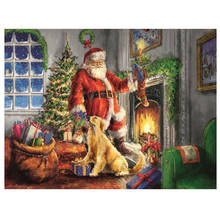 Diamond Embroidery Christmas gifts 3D Pattern diamond 5D DIY diamond paintings cross stitch kits Santa Claus and dog  AA319 2024 - buy cheap