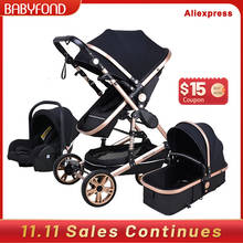 Babyfond Stroller High Landscape Kid Carriang 3 in 1 Baby Stroller With Car Seat 2 in 1 Newborn Pram CE safety Send Gifts 2024 - buy cheap