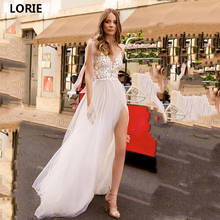 Lorie-vestido de noiva sexy, renda, lado, divisão lateral, alças espaguete, laço 2024 - compre barato
