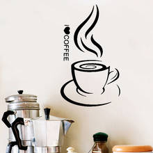 Adesivo de parede para café, decoração para casa, café, decoração com janelas, amor, café, arte mural, coração removível 2024 - compre barato