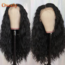 Oxeely 13x6 Loose Curly Wave Lace Wigs Heat Resistant Glueless Synthetic Lace Front Wigs for Women 2024 - buy cheap
