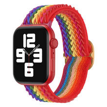 Ремешок нейлоновый Соло для Apple Watch Band Series 6 40 мм 44 мм SE, плетеный браслет для iWatch Series 5 4 Applewatch 3 42 мм 38 мм 2024 - купить недорого