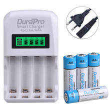 DuraPro AA AAA Ni-MH Rechargeable Battery + LCD 4 Slots Charger with EU/US/UK Plug for MP3 Player,Remote control,Toys,Car,Camera 2024 - buy cheap