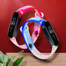 Boorui-nova pulseira transparente mi band 6 5, 2021, silicone, colorido, pulseira para xiaomi mi band 6, 5, com cor degradê 2024 - compre barato