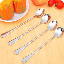 ANDI 10 pcs/lot Long Handle Stainless Steel Tea Coffee Spoon Cocktail Ice Cream Soup Spoons Cutlery 6X5S 2024 - buy cheap
