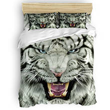 Juego de fundas de edredón de lujo para el hogar, conjunto de ropa de cama con diseño de tigre blanco y Animal, decoración para el hogar, tamaño King 2024 - compra barato