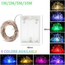 Fairy 2M 5M 10M Battery Operated LED Copper Wire String Lights For Wedding Christmas Garland Festival Party Home Decoration lamp 2024 - buy cheap