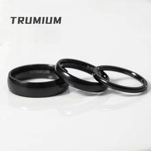 Trumium 2/4/6mm masculino preto anel de titânio simples polido casamento banda moda pilha noivado anéis jóias 2024 - compre barato