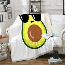 Manta de aguacate con fruta, manta de felpa de dibujos animados, verde, suave, ligera, de felpa para cama, sofá y dormitorio 2024 - compra barato