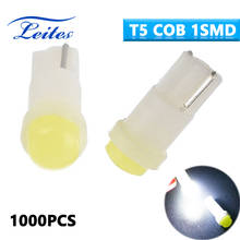 1000PCS T5 Car Styling Cob 1 Smd  Led Car Door Wedge Reading Lamp Automobile Dashboard Light Instrument Bulb 12V 2024 - купить недорого