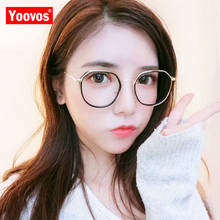 Yoovos, винтажные очки, оправа для женщин, оптика, оправа для очков для женщин, брендовые дизайнерские прозрачные зеркальные роскошные женские очки 2024 - купить недорого