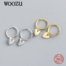 WOOZU Romantic Sweet Love Heart Pendant Drop Earrings For Women 925 Sterling Silver European Punk Rock Cute Girl Jewelry Gift 2024 - buy cheap