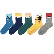 Calcetines cortos de algodón Multicolor bonitos Harajuku diseño de animales calcetines casuales cómodos de algodón de la tripulación calcetines de navidad gratis,calcetines de la mujer, 2024 - compra barato