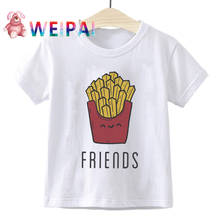 Summer Fashion Hamburg Chips Girl Top Shirt Teen Best Friends Kawaii Funny Boys T Shirts Casual Children Boys Girls T Shirt Kid 2024 - buy cheap