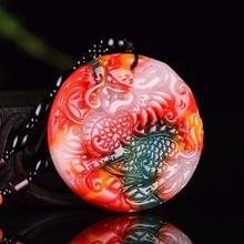 Carved colour Jade Kirin Pendant Chinese Green Beads Necklace Charm Jadeite Jewellery Fashion Lucky Man Woman Amulet Gifts 2024 - buy cheap