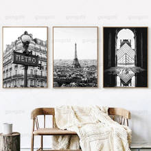 Modern Art Black and White French Landscape Canvas Painting Living Room Cafe Hotel Travel Shop Wall Decoration Printed Hd Poster 2024 - buy cheap