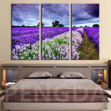 HD de Impressão Pintura Painel Modular Casa Decoração Fotos 5 Flor Roxa Arte do Cartaz de Parede Moderna Sala de estar Da Lona Da Paisagem Do Mar 2024 - compre barato