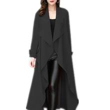 women's long coat new lapel long sleeve loose trench fashion 2024 - buy cheap