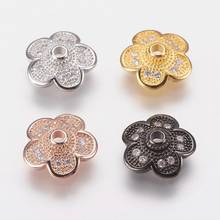 10Pcs Brass Micro Pave Cubic Zirconia Bead Caps 5-Petal Flower Bead Spacer For Jewelry Making Charms Necklace Bracelets 10x3mm 2024 - buy cheap