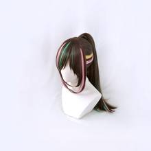Парик для косплея Kizuna AI 1st Cos из аниме «конский хвост», термостойкие синтетические волосы для женщин, для вечерние НКИ на Хэллоуин 2024 - купить недорого