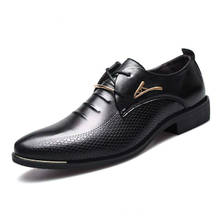 Sapato masculino clássico ponteagudo elegante, calçado de couro pu preto para casamento plus size 2024 - compre barato