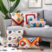 Funda de almohada Bohemia con borlas de macramé, decoración para el hogar, funda de cojín de lujo marroquí para cama, sofá, silla 2024 - compra barato
