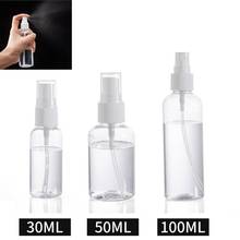 Botellas de plástico vacías transparentes con pulverizador, botella rellenable, contenedor de viaje al aire libre, Color aleatorio, 100ml/50ml/30ml 2024 - compra barato