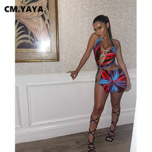 CM.YAYA-minivestido con estampado de flores para mujer, vestido elástico asimétrico, Sexy, para Club nocturno y playa, 2021 2024 - compra barato