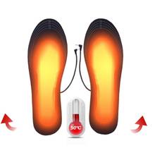 1 par das mulheres dos homens unisex inverno usb elétrico alimentado diy corte aquecimento quente pé palmilhas aquecedor térmico sapatos almofadas lavável 2024 - compre barato