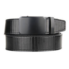 New fashion Men Belt 3.5cm Width Black Brown Automatic Buckle Casual Belts Male High Quality Leather Strap For Jeans 100-125cm 2024 - compre barato