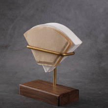 Creative V60 Coffee Filter Paper Stand Household Wooden Base Brass Fan Shaped Tissue Box Shelf Paper Towel Holder Kitchen Tools 2024 - buy cheap