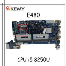 Материнская плата для ноутбука Lenovo Thinkpad E480 E580, EE480, EE580, NM-B421 ЦП i5 8250U, 100% тестирование работы, 01LW192, 01LW193, 01LW194 2024 - купить недорого