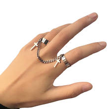 Double Finger Chain Rings for Women Ring Set Tassel Cross Punk Rings Jewelry Ladies Fashion HipHop Jewelry 2024 - buy cheap