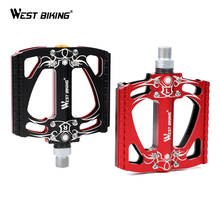 WEST BIKING Anti-slip Bike Pedal 2 Sealed Bearing Aluminum Alloy Plathorm MTB Road Bike Hollow Pedals Flat Clip Bicycle Pedals 2024 - buy cheap