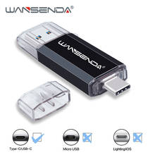 New Wansenda Type C USB Flash Drive 2 IN 1 OTG Pen Drive 16GB 32GB 64GB 128GB 256GB 512GB Pendrive USB 3.0 Flash Memory Stick 2024 - buy cheap