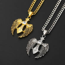 HIP Hop Iced Out Bling Full Rhinestone eagle Necklaces Pendants for Men Boys Pendant Link Chain Necklace for Men Jewelry Choker 2024 - buy cheap