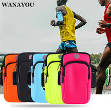 Wanayou bolsa de corrida esportiva para homens e mulheres, bolsa de braço impermeável com cinto de 6.5 polegadas, bolsa de pulso para celular, caminhada, fitness 2024 - compre barato