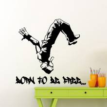Extreme sports enthusiast parkour vinyl wall sticker leap city street sports school youth bedroom decorative mural 2YD1 2024 - buy cheap